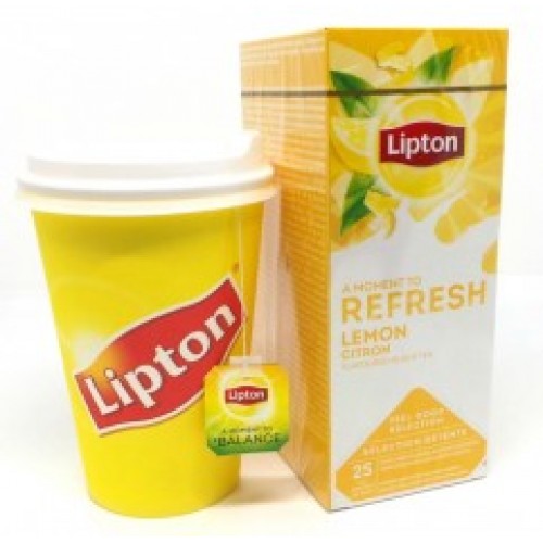 Чорний чай Ліптон Лимон в сашетах 25шт